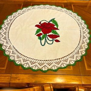 Large Vintage crochet table runner